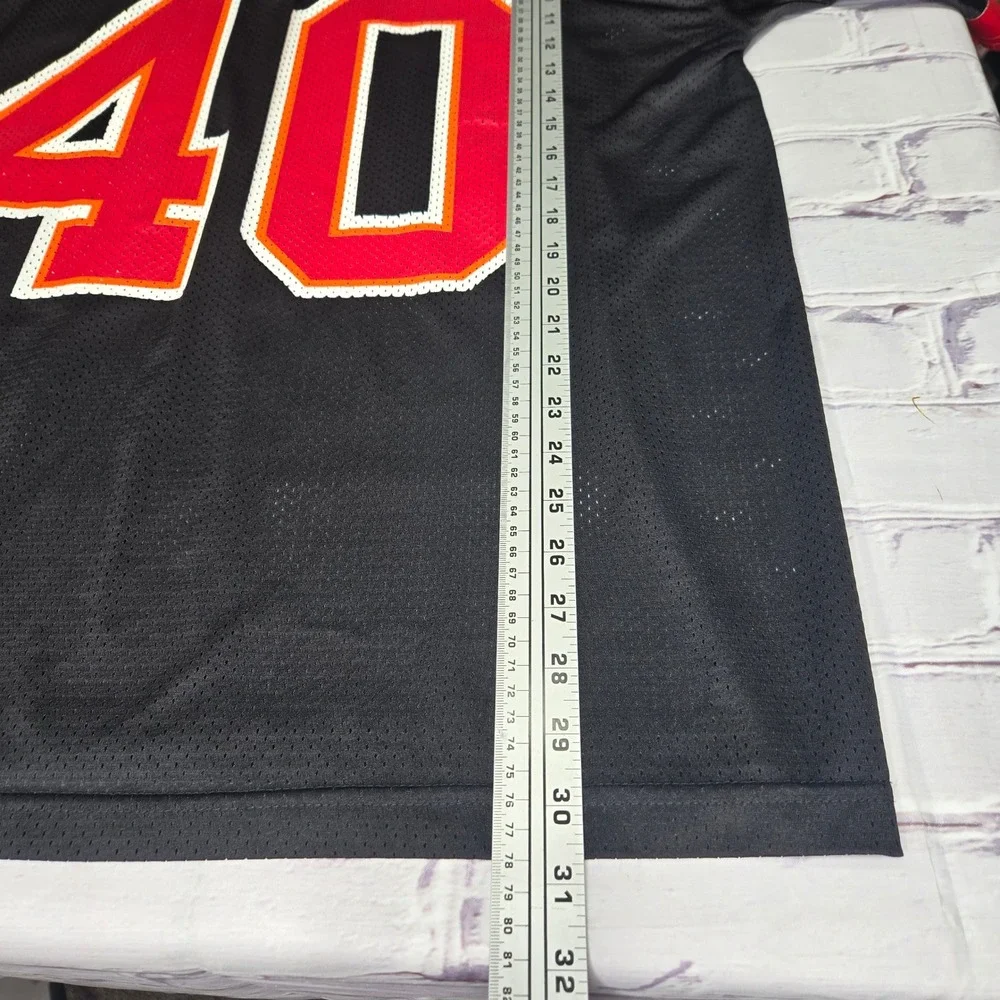 VTG Y2K Adidas Football Jersey Black Mike Alstott #40 Tampa Bay Bucs NFL Men XL